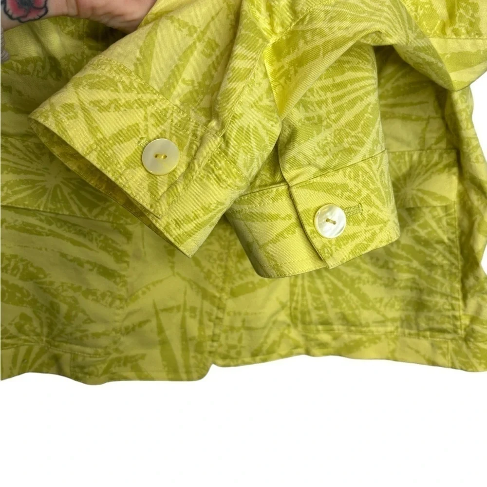 Lafayette 148 Chartreuse Green Front Button Long Sleeve Jacket 12